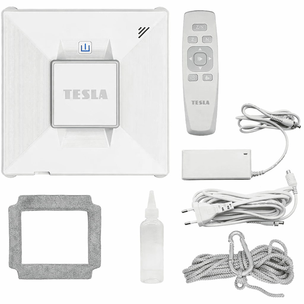 Inteligentný čistič okien Tesla RoboStar (na čistenie okien auta, podláh, dlaždíc a iných typov okien), s funkciou rozprašovania vody, výkon 72W/230V/650mAh, podporuje Wi-Fi a je ovládaný na diaľku.